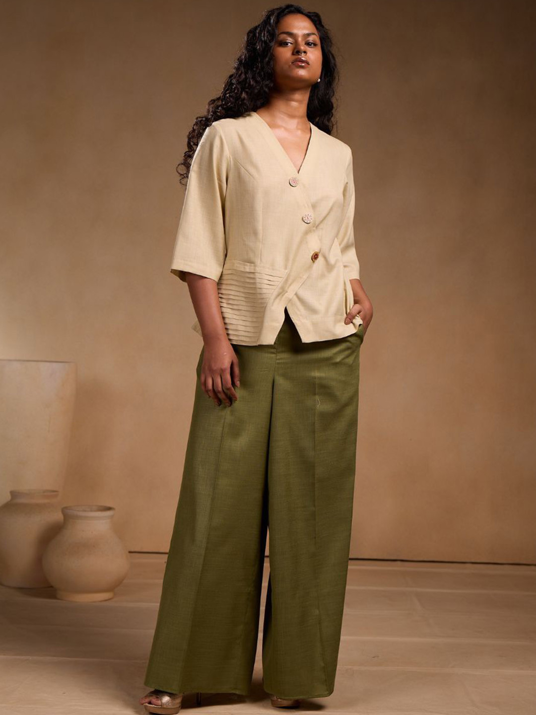 Chhaya Gandhi Design Studio Top With Palazzos Co-Ords