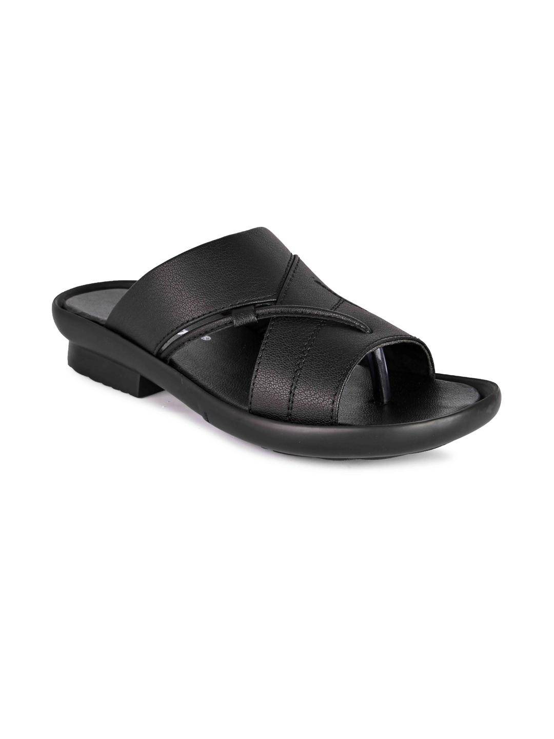 LAVISTA Women Black Solid Comfort Slip-on Sandals
