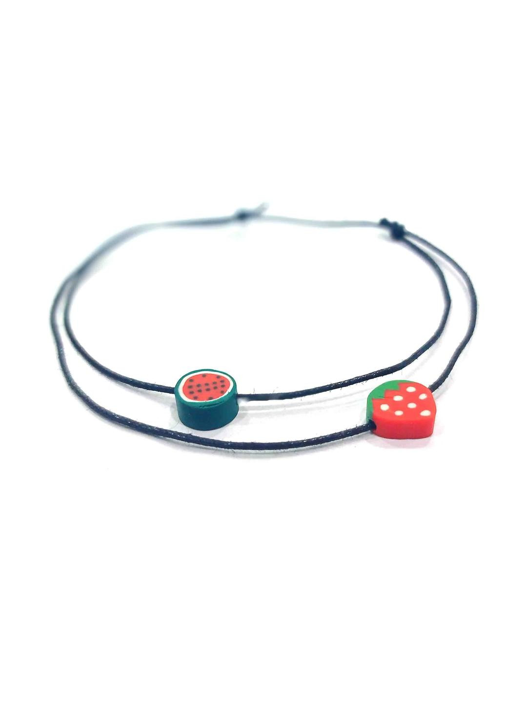 gurjari jewellers Girls Black Thread Fruit beads Anklet