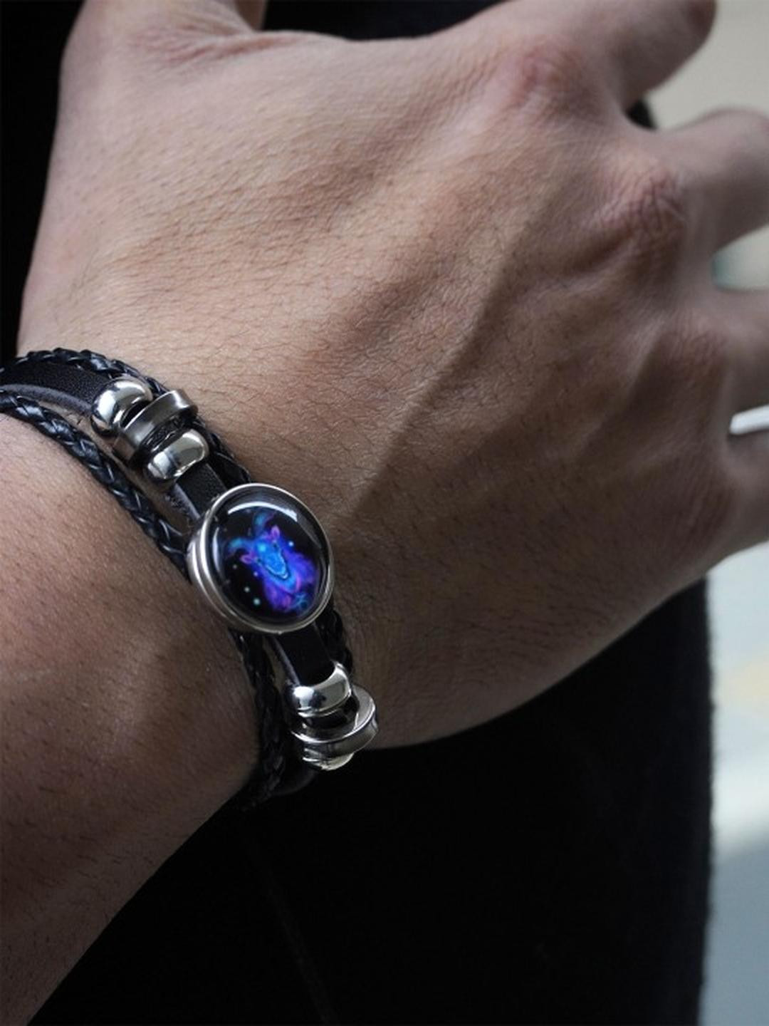 HEALINGGEMS Unisex Ceramic And Leather Wraparound Bracelet