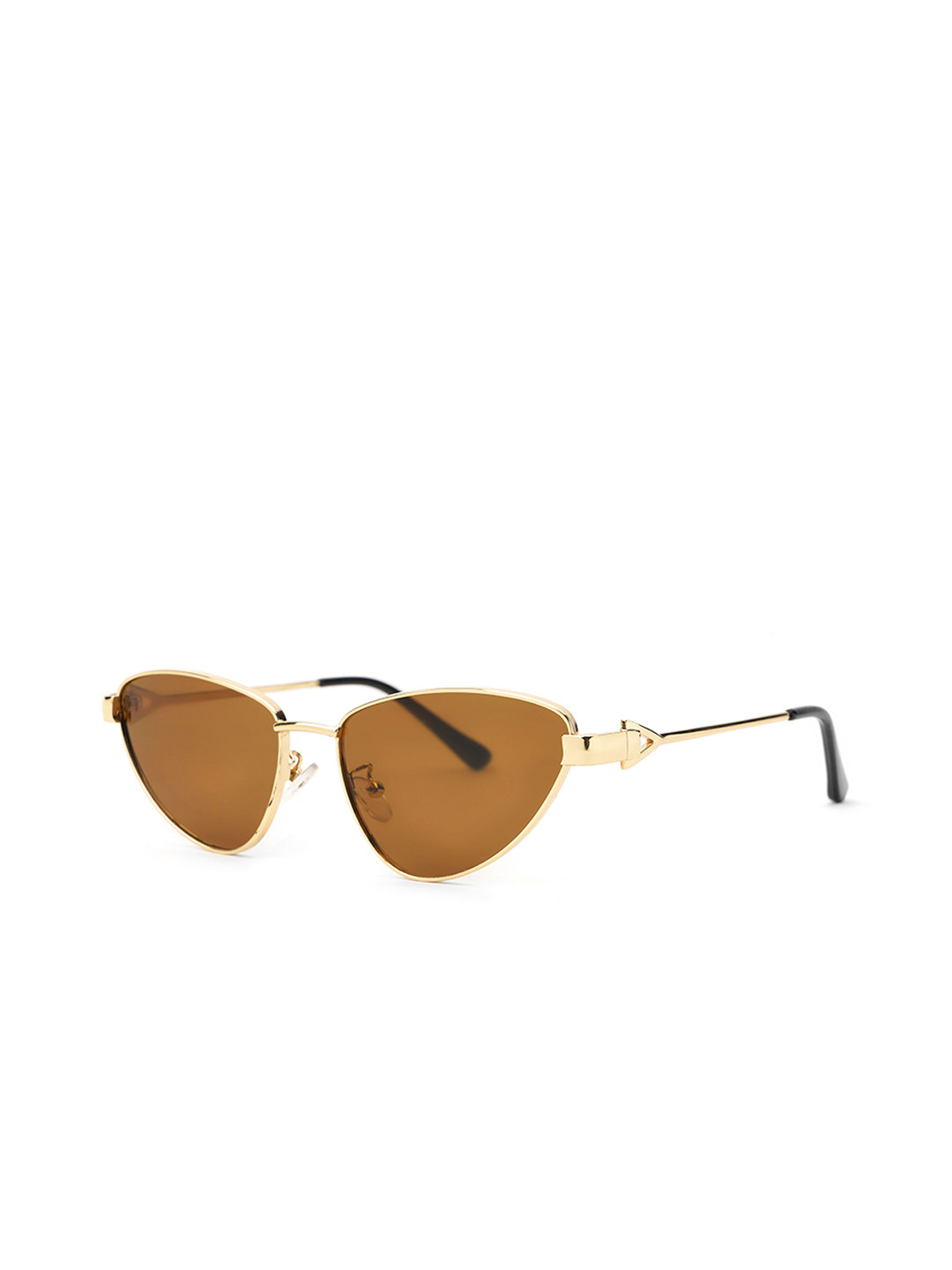 TAMZY Unisex Gold Lens & Black Other Sunglasses with