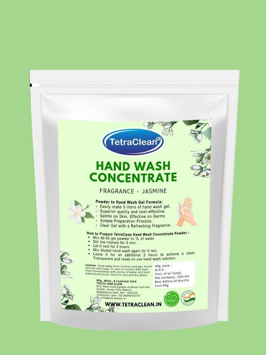 TetraClean Jasmine Hand Wash Powder - 200 g