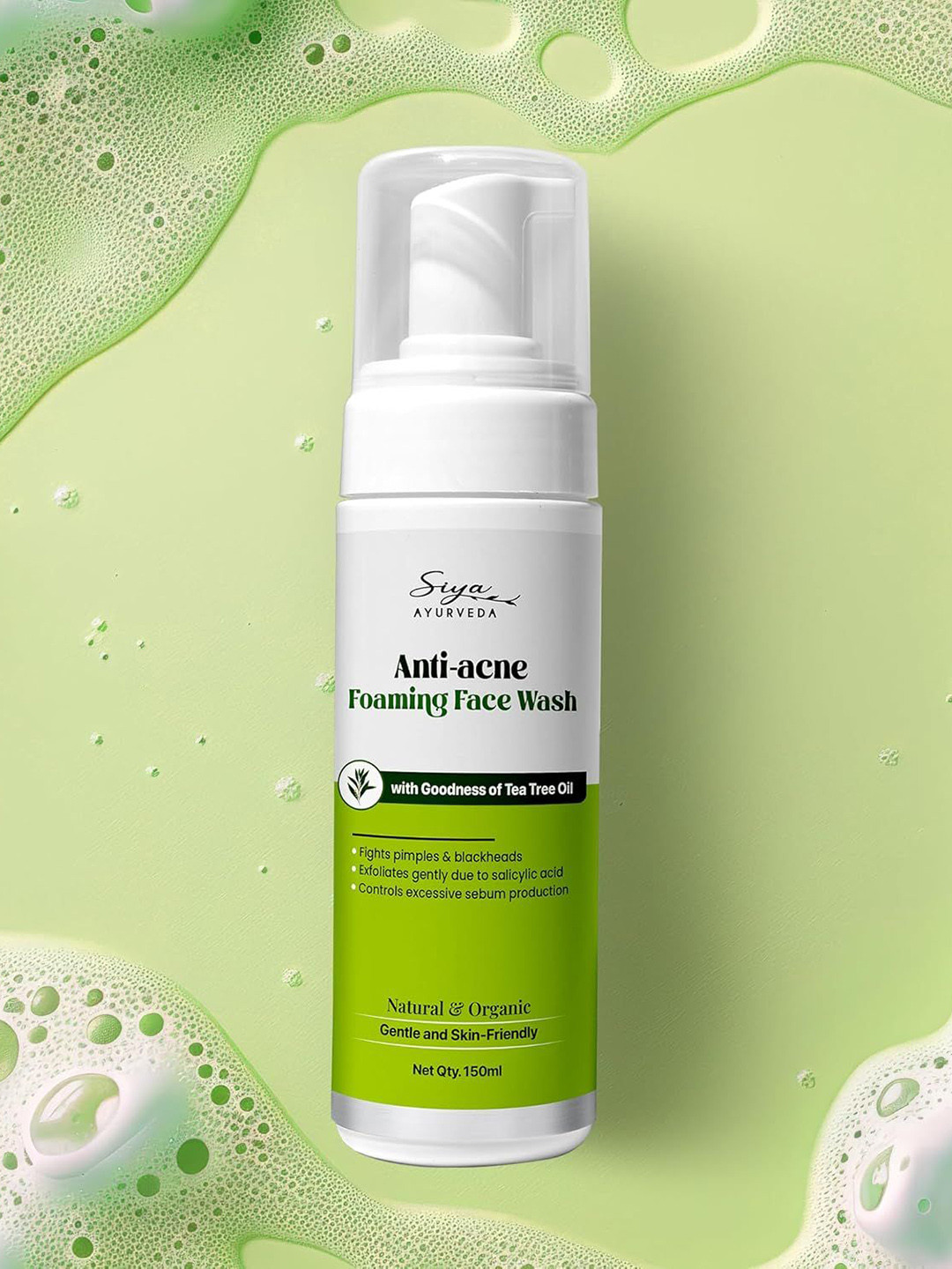 Siya Ayurveda Anti-Acne Foaming Face Wash With Tea Tree Oil - 150 ml