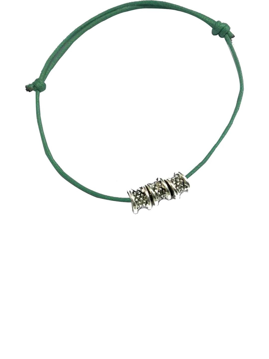 gurjari jewellers Women Green Sliver-Plated Thread Wraparound Anklet