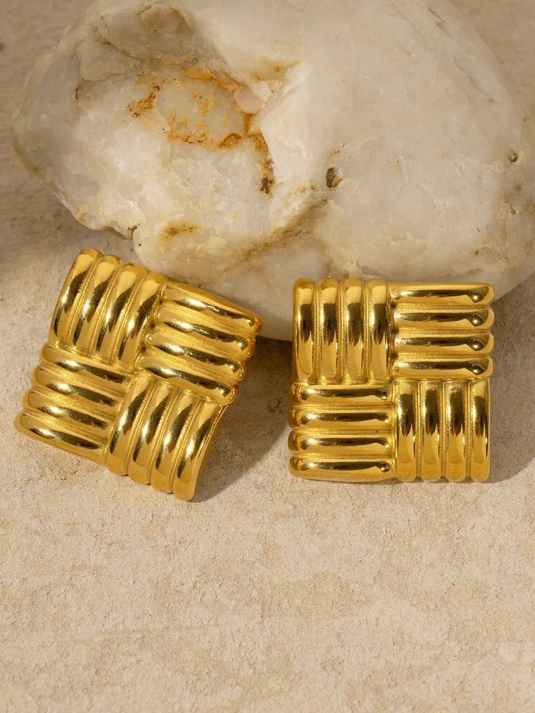 SALVE Square Shaped Textured Studs