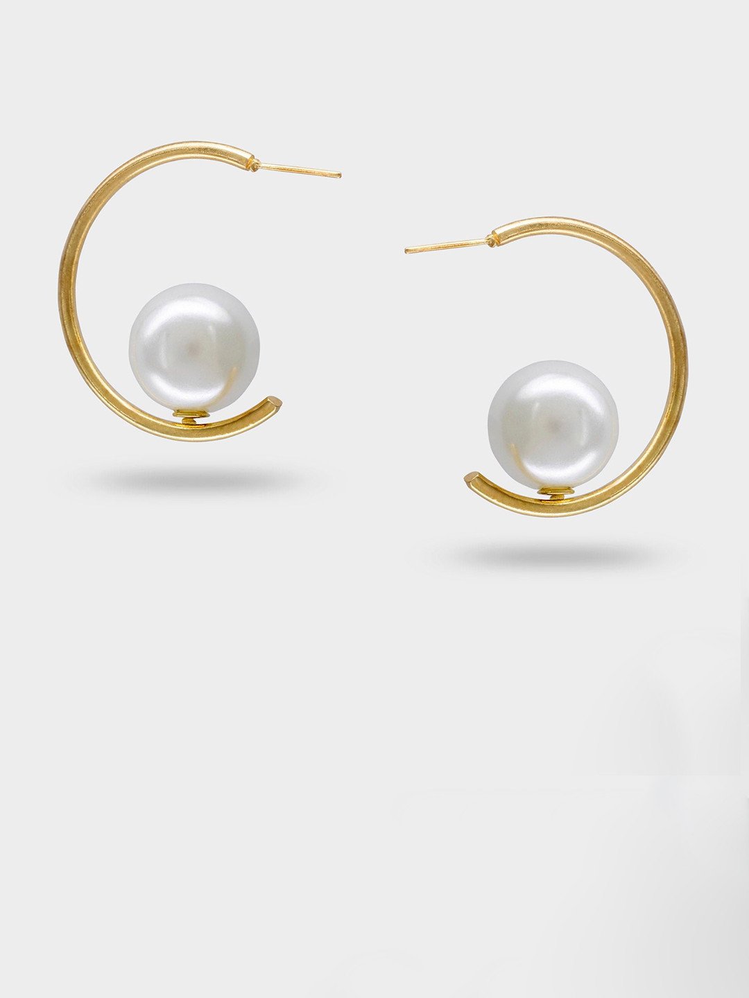 Celestria Korean Crescent Shaped Hoop Earrings