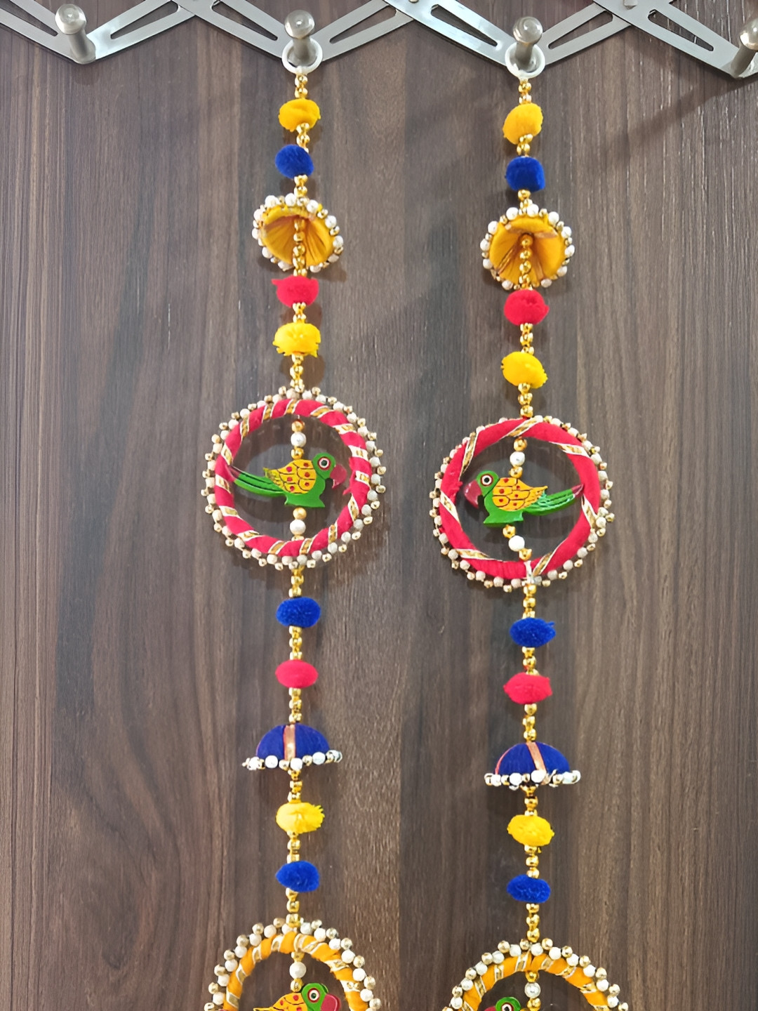 Sellplus 2 Pcs Blue & Yellow Bangle With Parrot Hanging