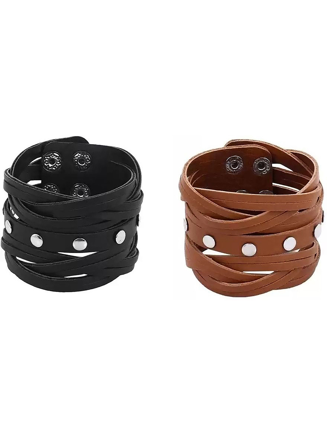 RV Jewels Unisex 2 Leather Multistrand Bracelet