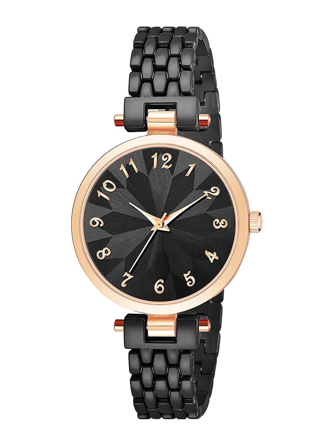 Gopal Shopcart Unisex Stainless Steel Bracelet Style Straps Analogue Watch NK 321RG Black
