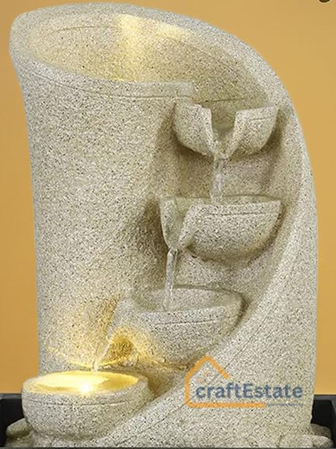 CraftEstate Diya Table Top Waterfall Fountain with LED Light