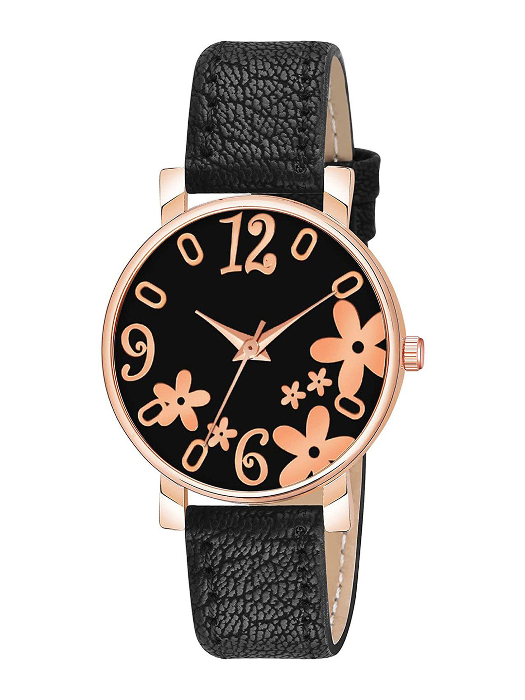 Gopal Shopcart Unisex Printed Dial & Textured Straps Analogue Watch GR379RG R3 BLK Vel L