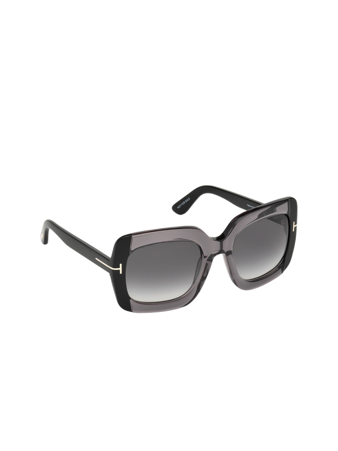 Tom Ford Women Blue Lens & Black Square Sunglasses with