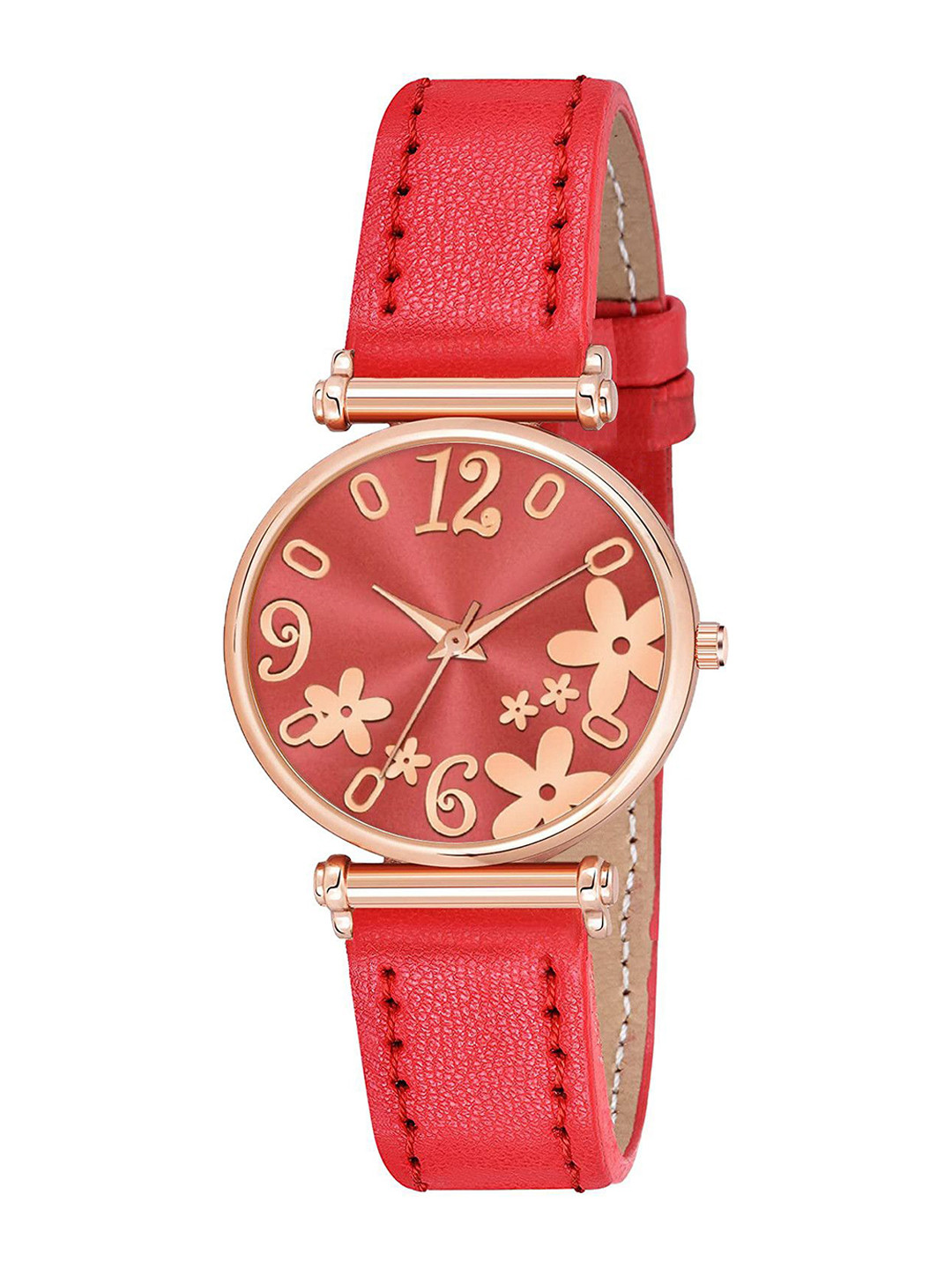 CSAMON Women Round Dial & Straps Analogue Watch C34RG R3 RED Leather