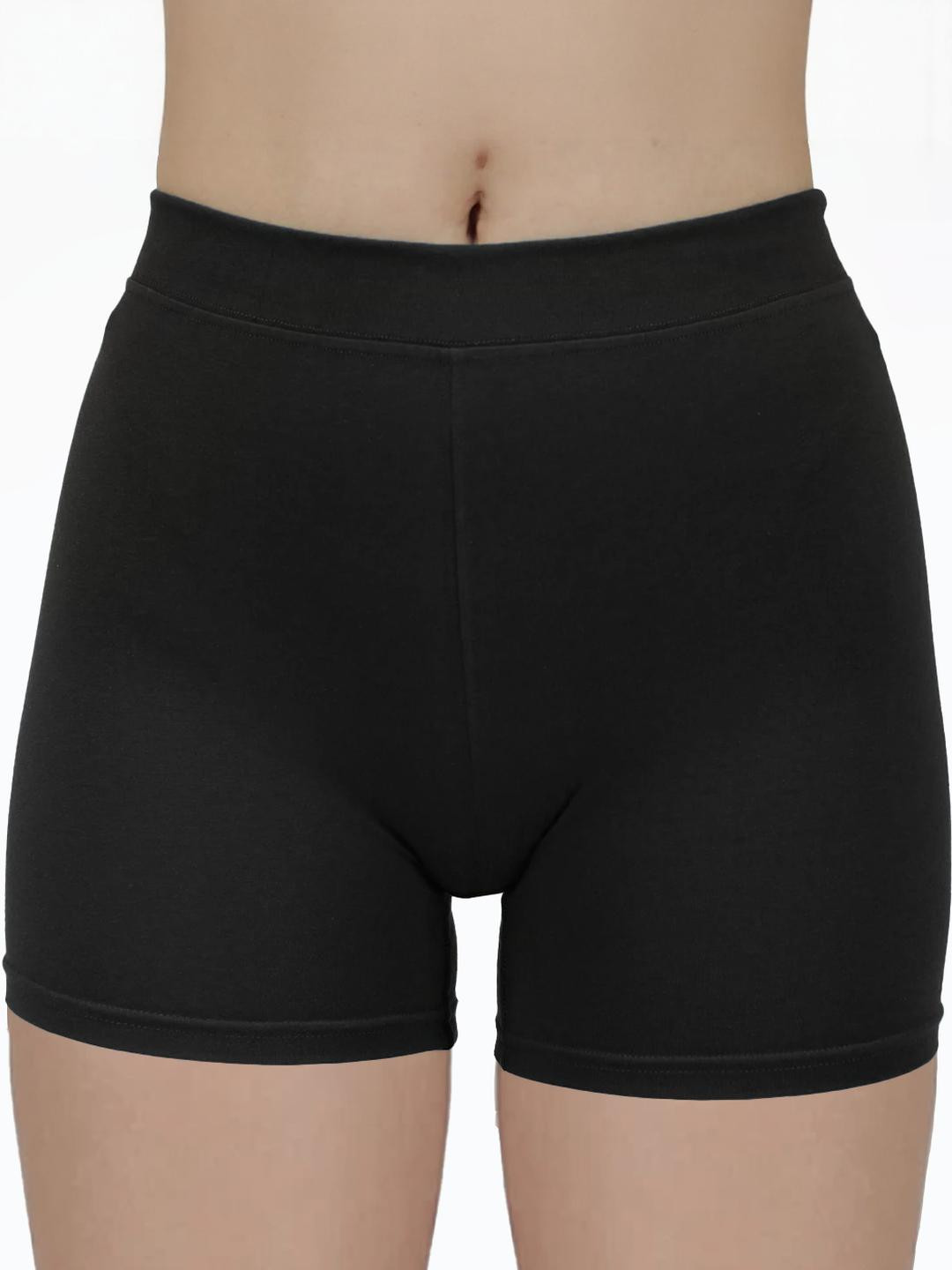 Amul Comfy Women's Plain/Solid Multicolor Outer Elastic Skirt Shorts Pack of 3