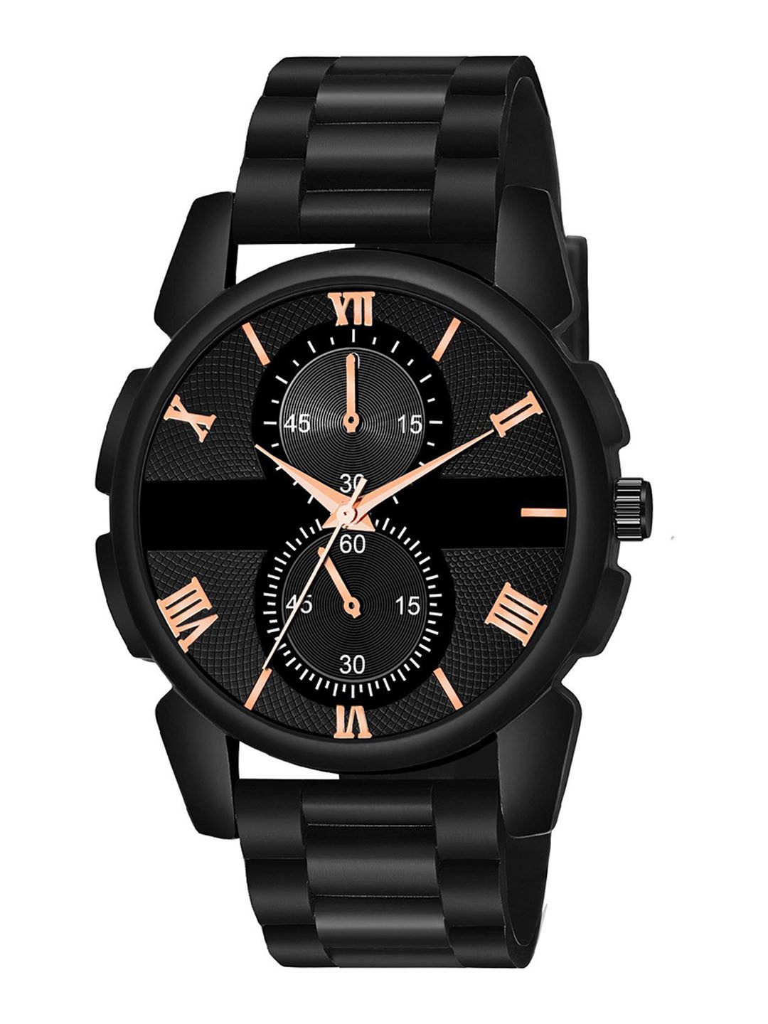 Gopal Shopcart Unisex Textured Dial & Bracelet Style Analogue Watch J16 BLK C9BLK New PU