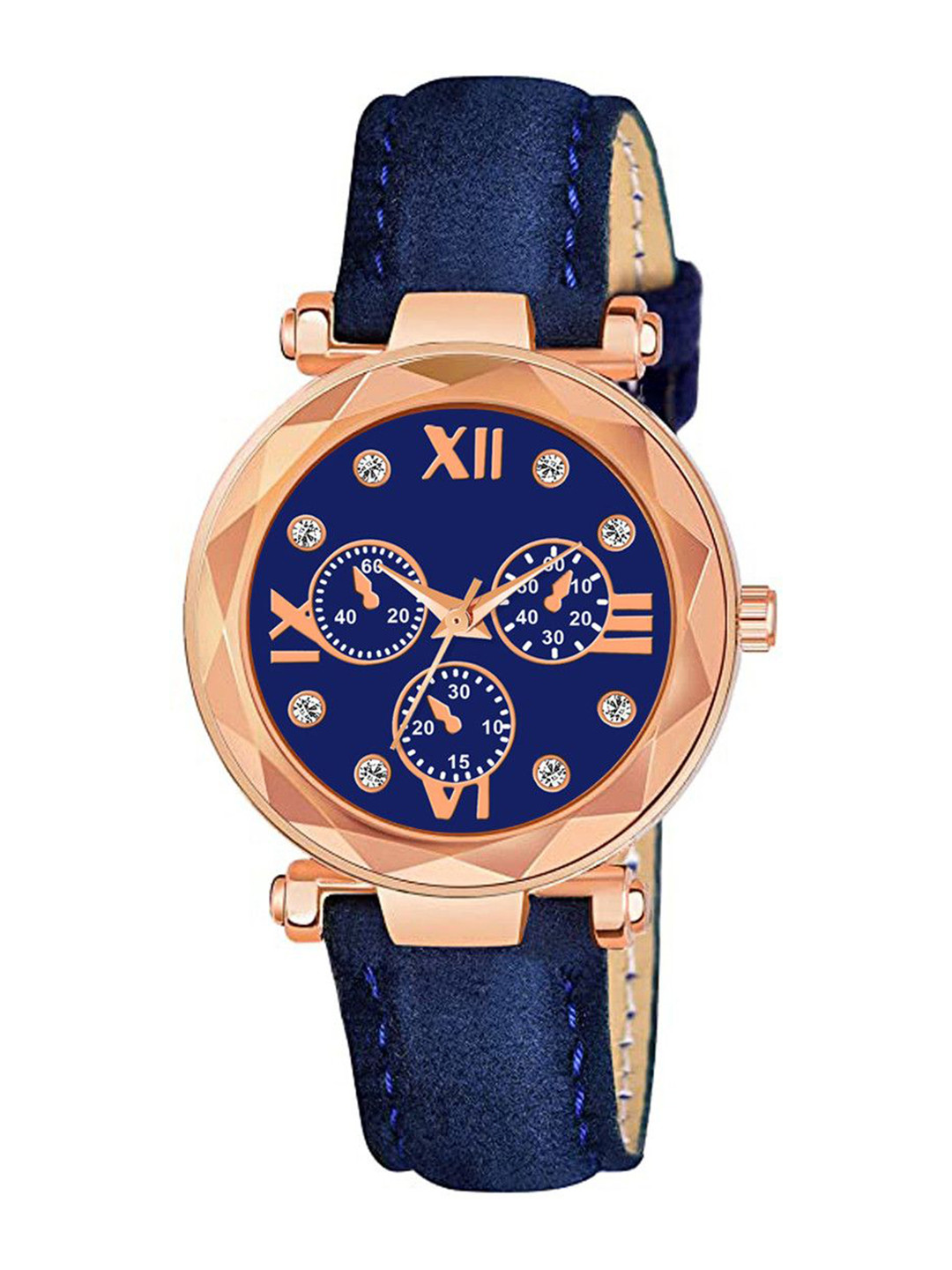 CSAMON Women Embellished Dial Analogue Watch GR359RG Mina BLU Ve L
