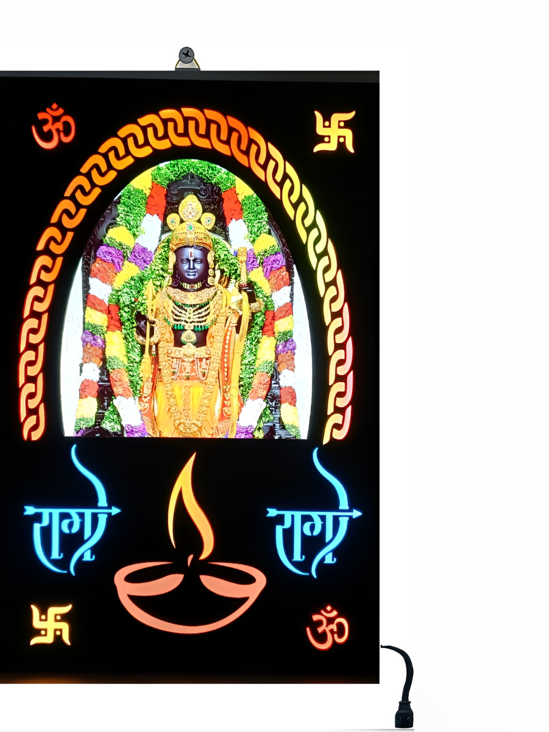 KHATU SHYAM CREATION Black & Gold-Toned Ram Lal Wall Art