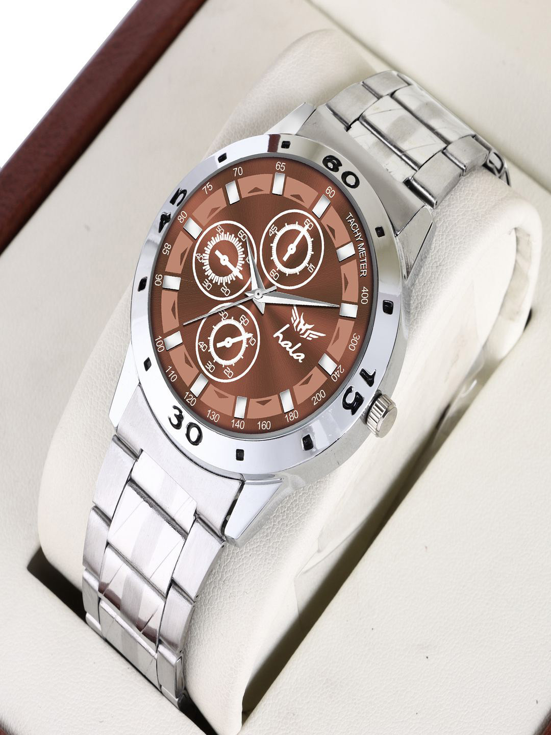 Hala Men Textured Round Foldover Regular Analogue Watch-8189