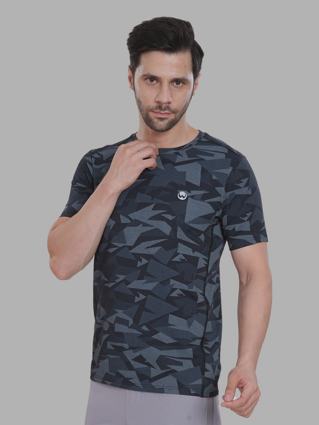 OLWEN Paper Print Men Camouflage Printed 3D Fit T-shirt