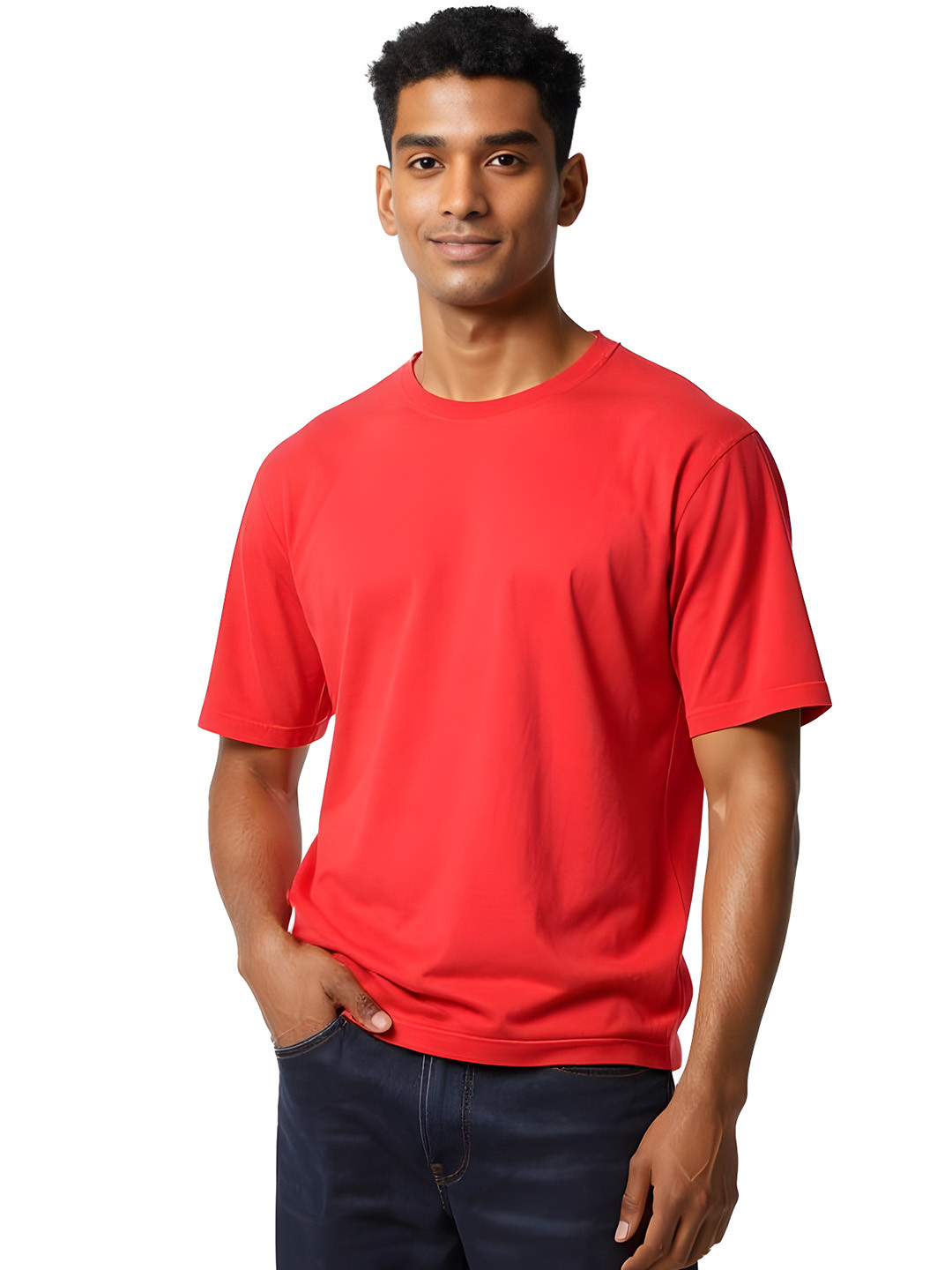 glitchez Red Oversized Drop-Shoulder T-shirt