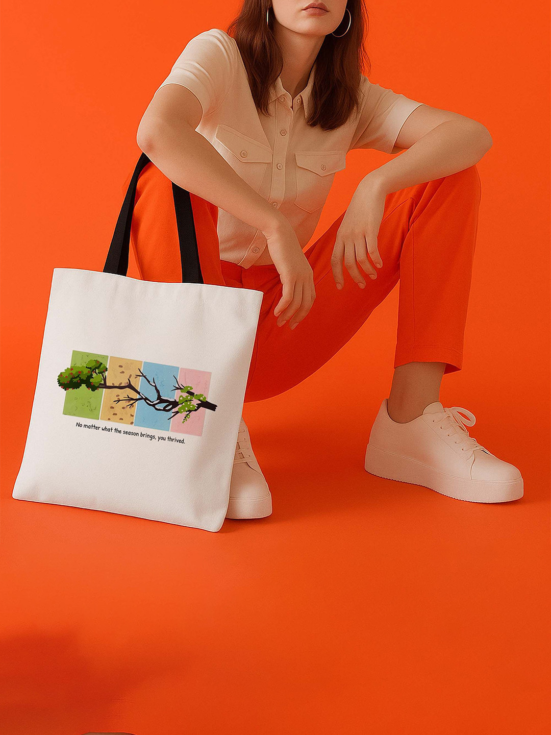 ARTBUG Women Four Seasons Thrived Printed Shopper Tote Bag