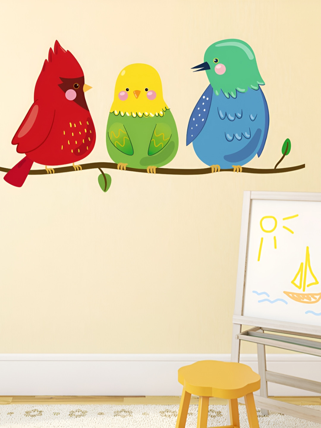 LANSTICK Red & Yellow Printed Matte-Finished Splash-Proof Eco-Friendly Wallpaper