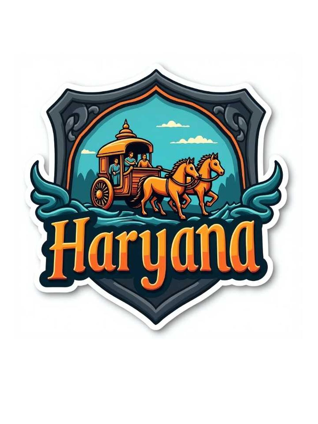 GIFTSHALA Haryana State Theme Souvenir Wooden Refrigerator Magnet