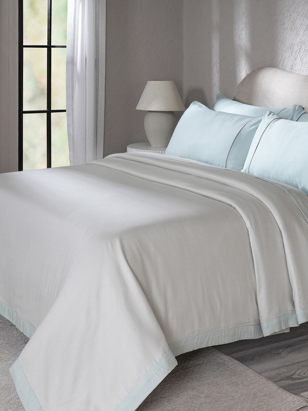 MASPAR Grey & Green Soft Breathable & Lightweight 80 GSM Single Bed Dohar