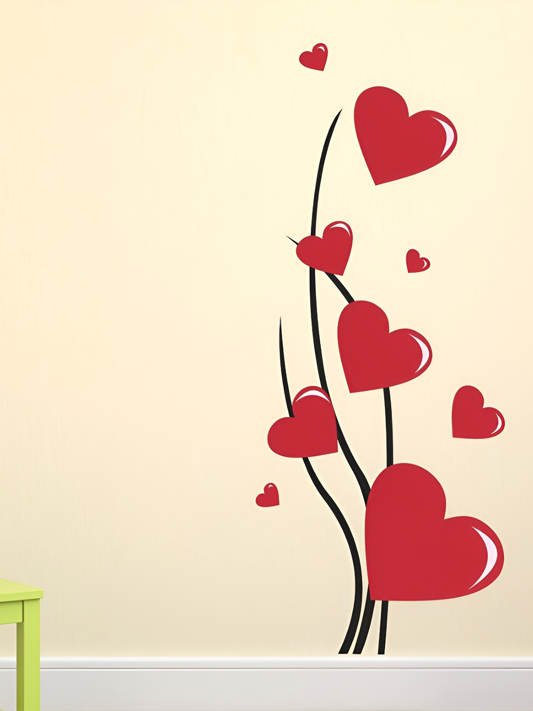 LANSTICK Red & Black Printed Matte-Finished Splash-Proof Eco-Friendly Wallpaper