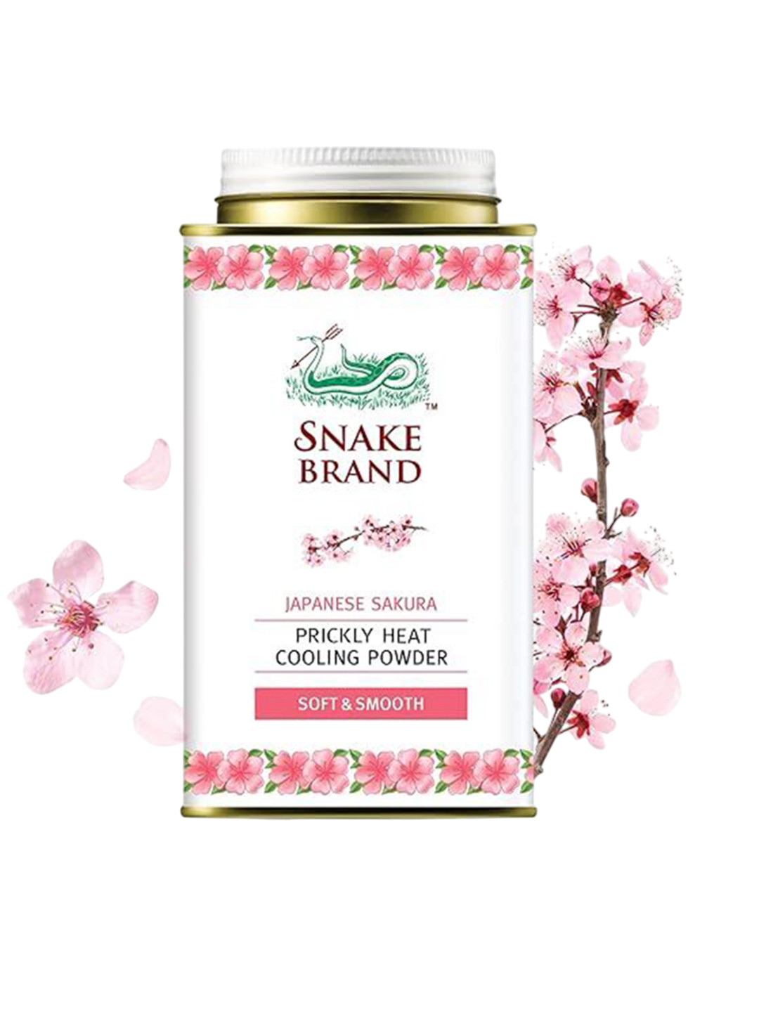 SNAKE BRAND Set Of 2 Japanese Sakura Talcum Powder & Prickly Heat Classic Shower Gel