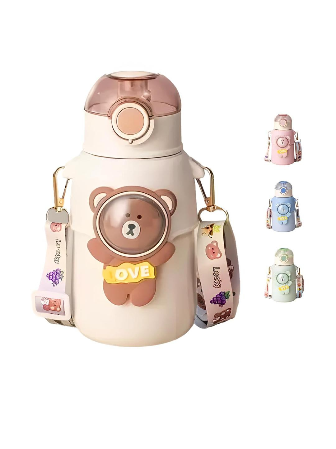 JOYFILLS Brown Kids Bear Stainless Steel Water Bottle