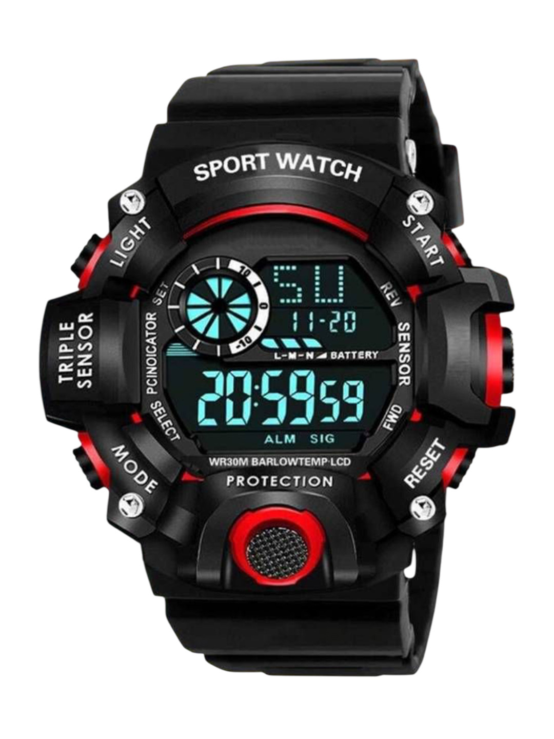 Hala Men Aluminium Dial & Textured Straps Digital Watch RED-SSA-4