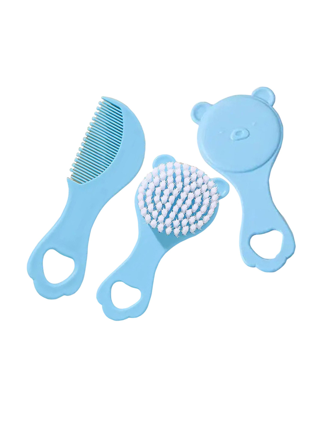 Joy Buzz Ergo Grip Soft Bristles Baby Hair Brush & Comb -Blue