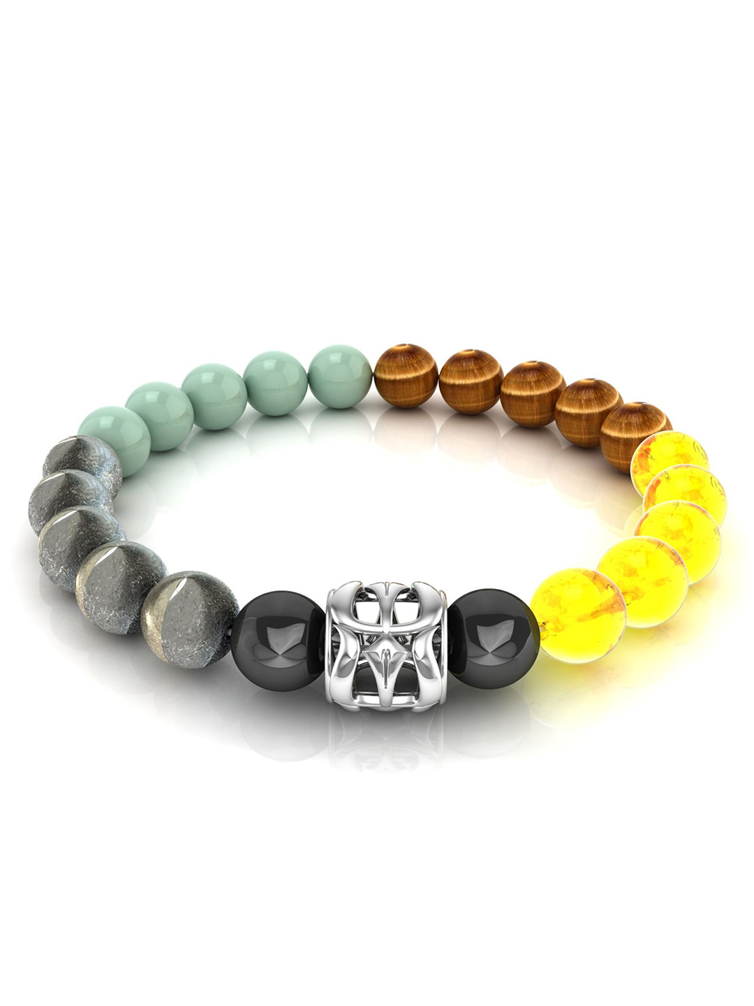 Kicky And Perky Men Sterling Silver Citrine Bracelet