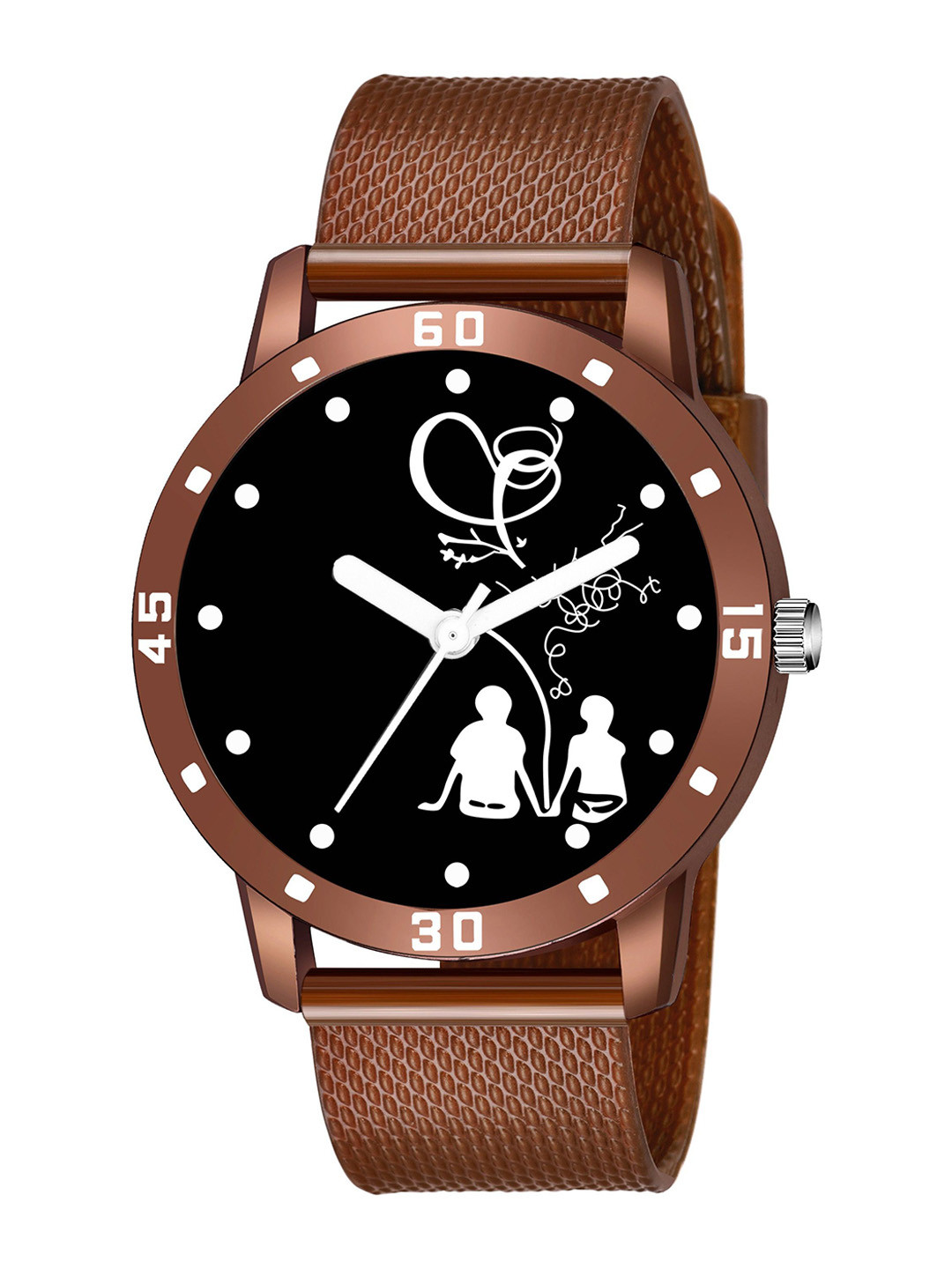 CSAMON Men Printed Dial Analogue Watch Bethu Brown Aeviyo Case S