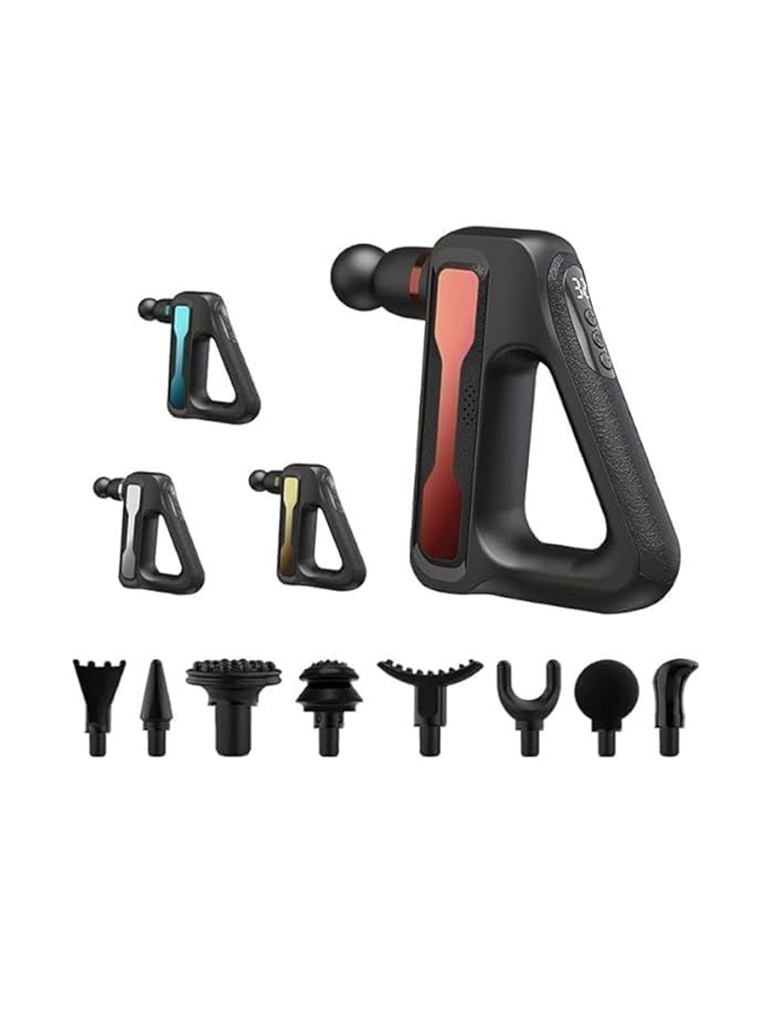 LEADWORT Hammer Massager For Pain Relief With 8 Massage Head- Black