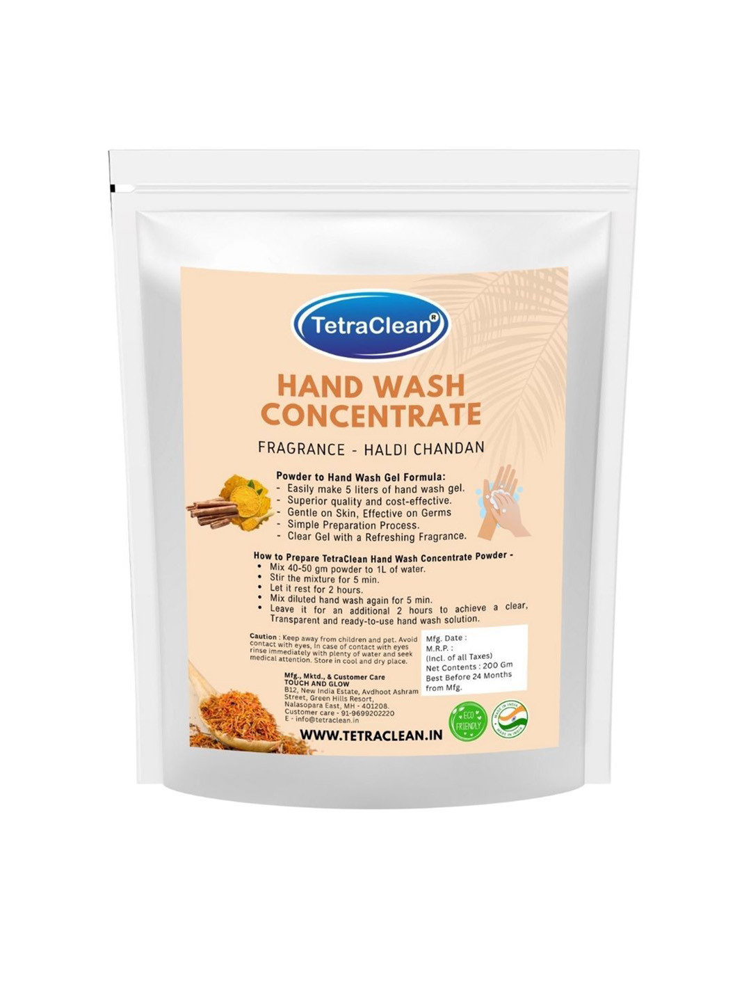 TetraClean Haldi Chandan Hand Wash Powder - 200 g