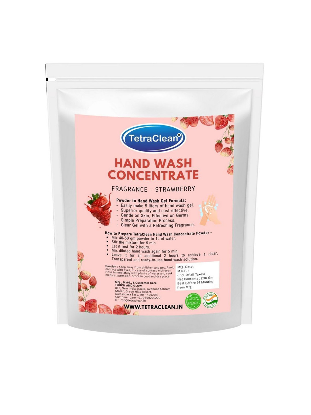 TetraClean Strawberry Hand Wash Powder - 200 g