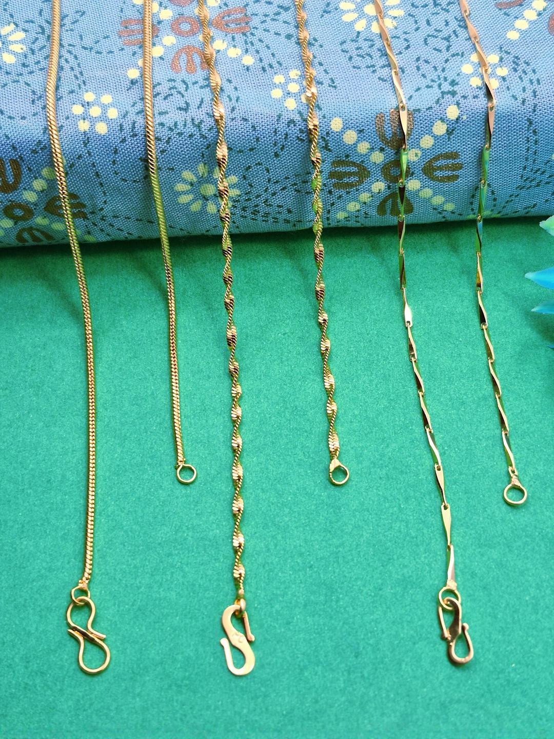 DIVYANSHI COLLECTION Unisex Gold-Plated Set Of 3 Brass Designer Chain