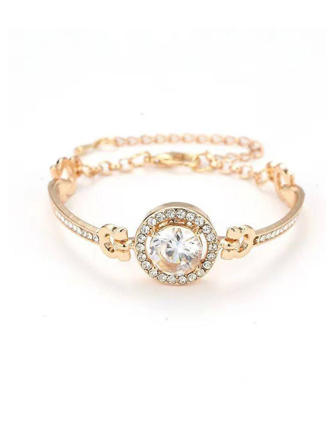 GOLDIWALA Women Crystals Mirror Gold-Plated Wraparound Bracelet