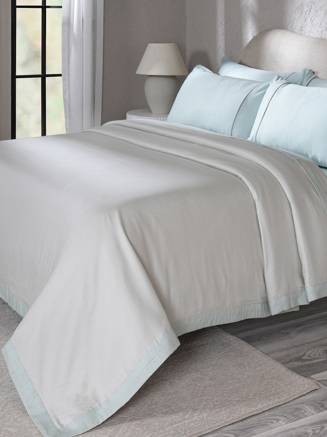 MASPAR Grey & Green Soft Breathable & Lightweight 80 GSM Double Bed Dohar