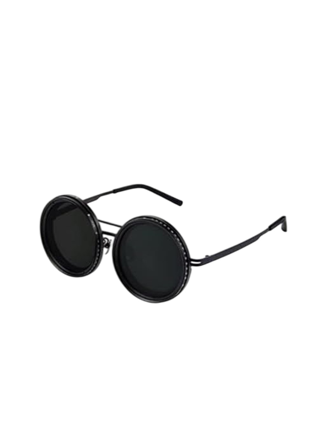 HASHTAG EYEWEAR Unisex Black Lens & Gold-Toned Round Sunglasses with