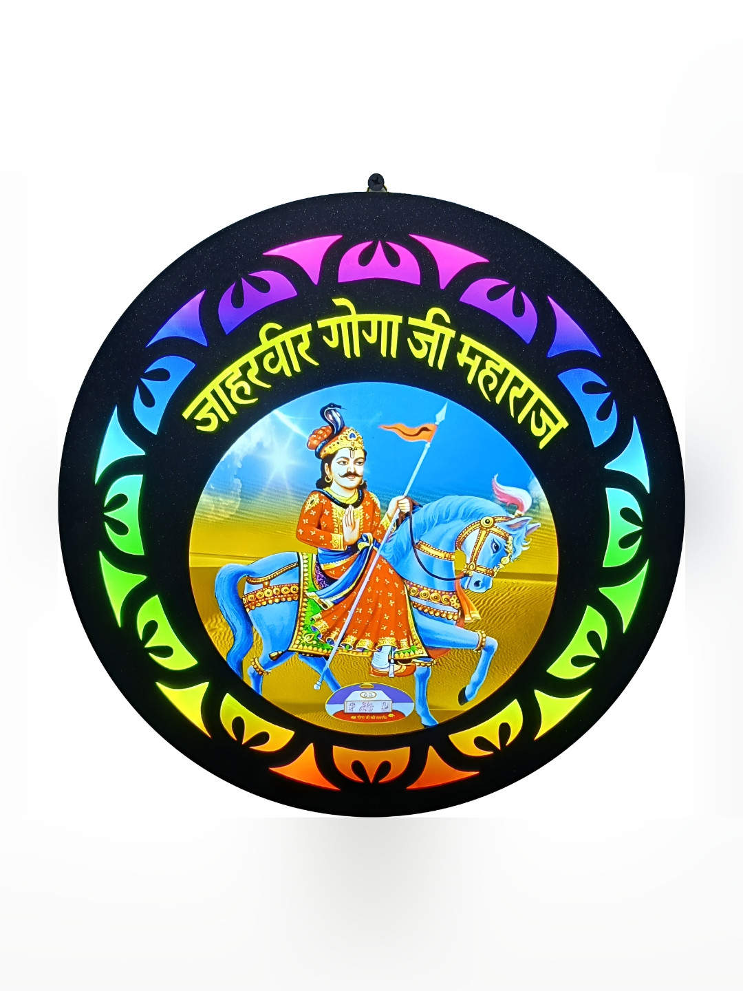 KHATU SHYAM CREATION Black & Blue Jhar Veer Peer Wall Art