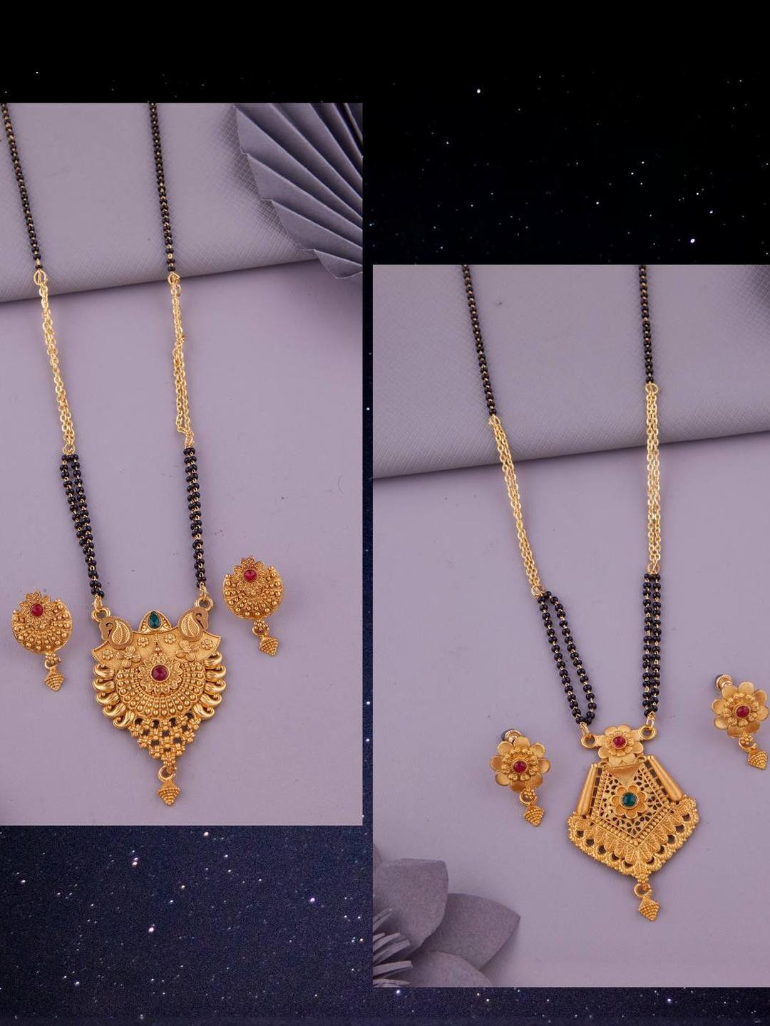 Metal Gold-plated Gold Jewellery Set (Pack of 2)