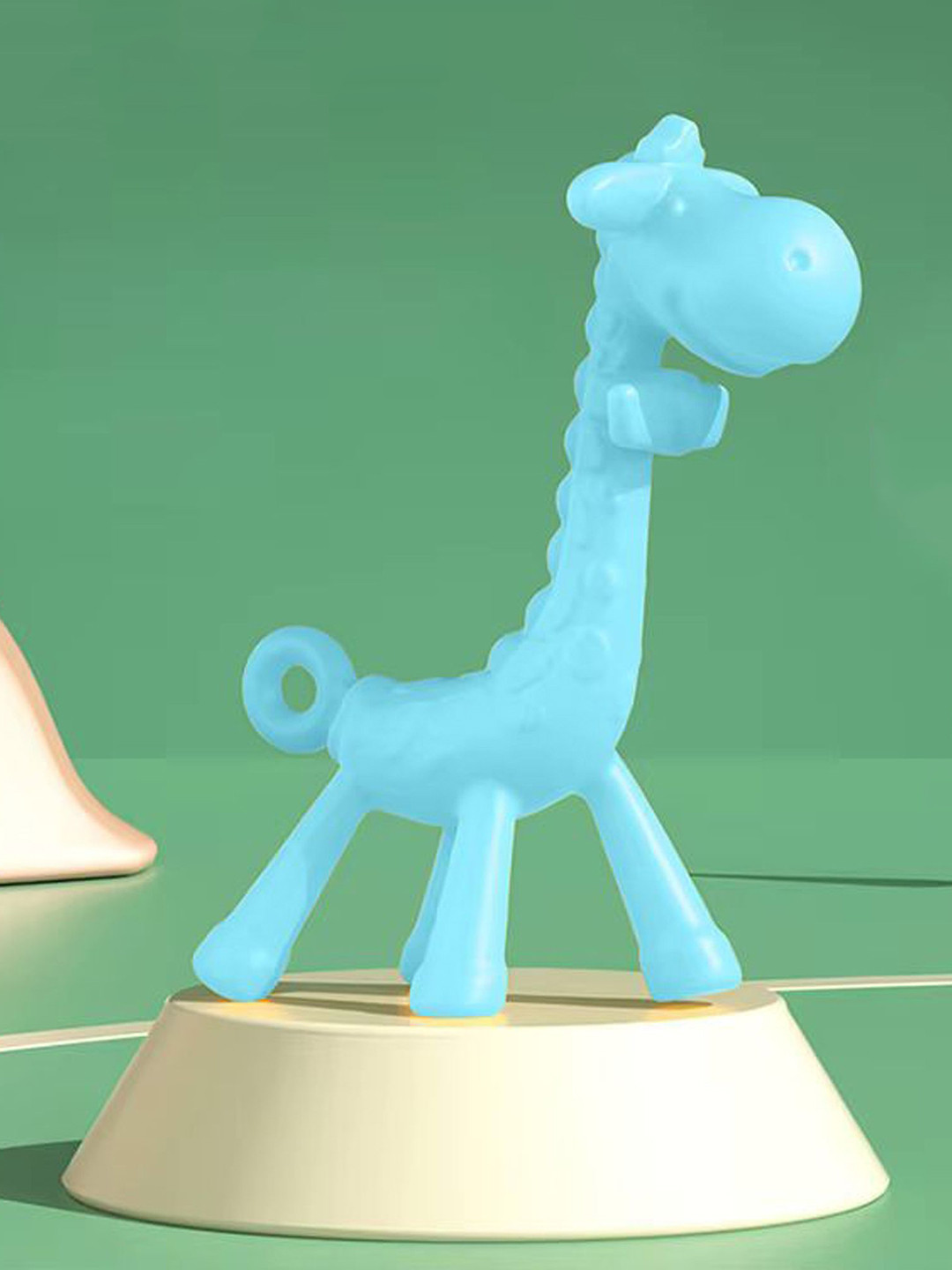 Joy Buzz Giraffe Shape Silicone Teether- Blue