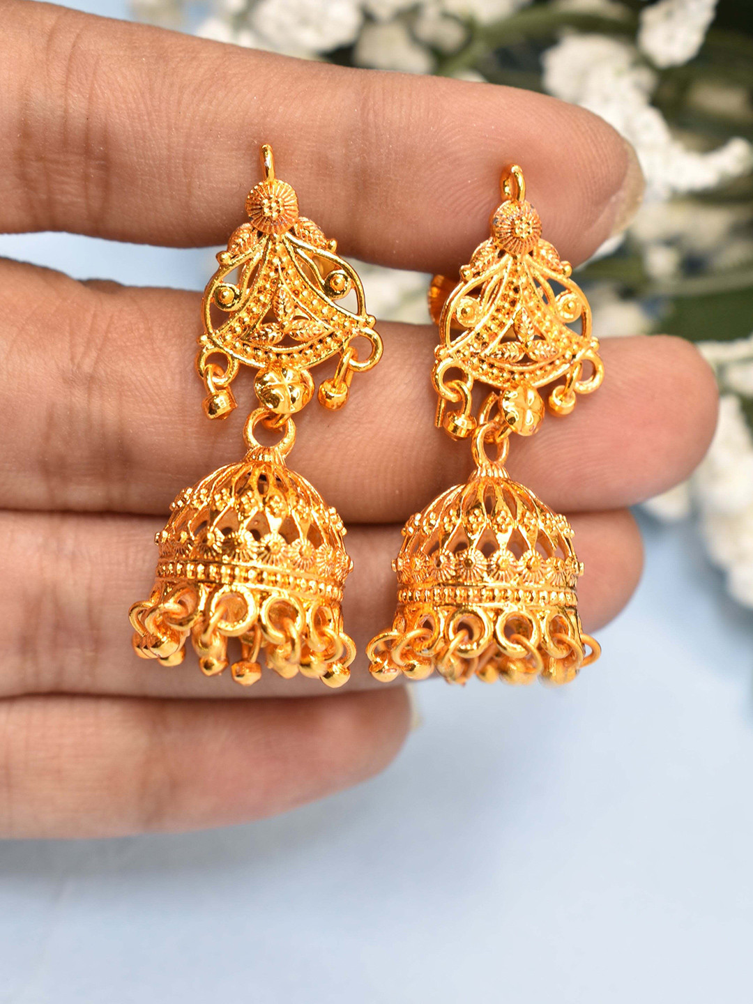 MEIRA JEWELLERY Temple Dome Shaped Jhumkas
