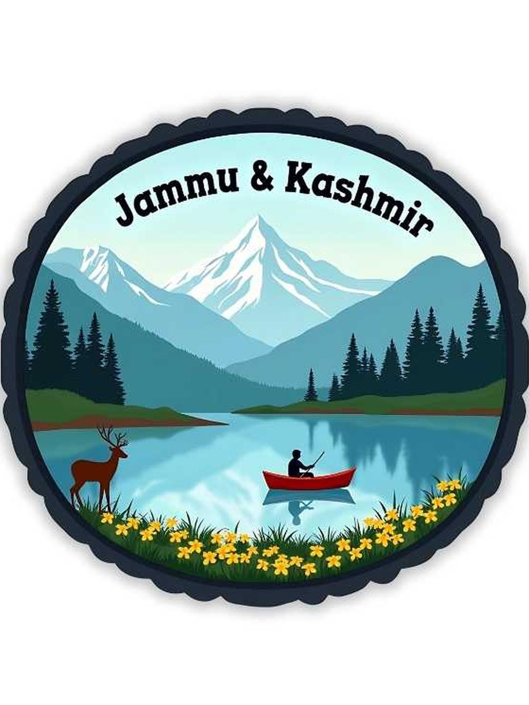 Jammu & Kashmir State Theme Souvenir Wooden Refrigerator Stylish Fridge Magnet