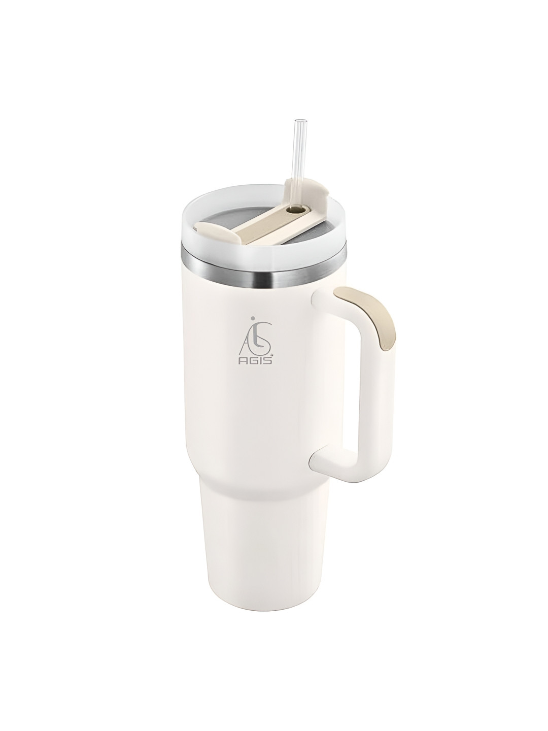 AGIS White Stainless Steel Water Bottle 1L