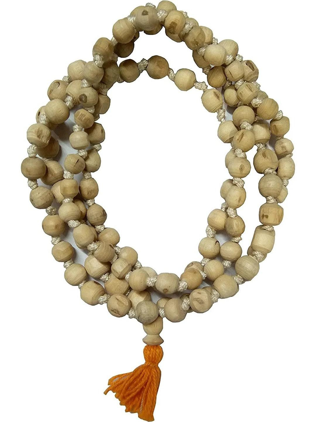 AURRA STORES White Tulsi Japa Mala