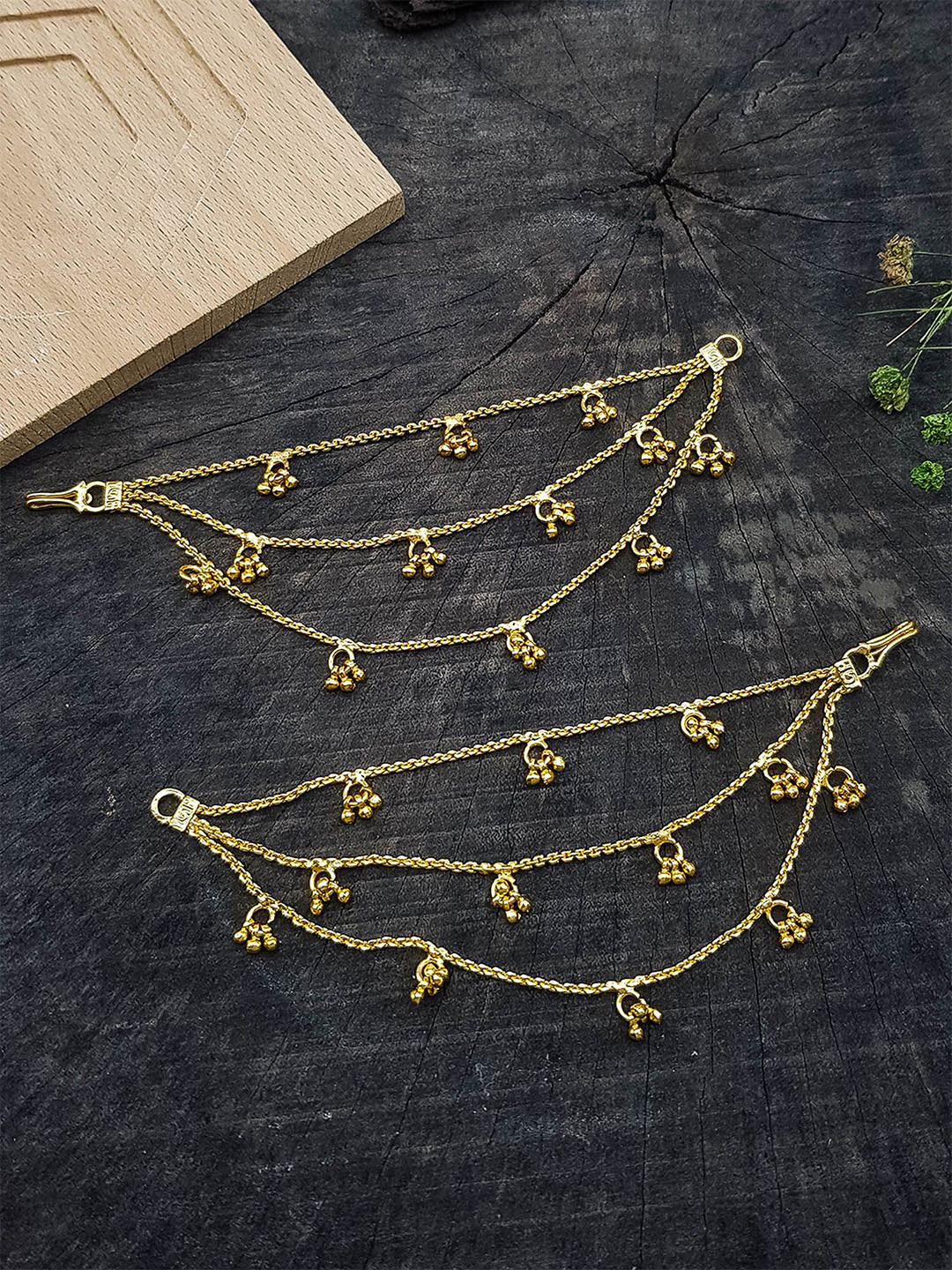 GRIIHAM Gold-Plated Contemporary Ear Chains